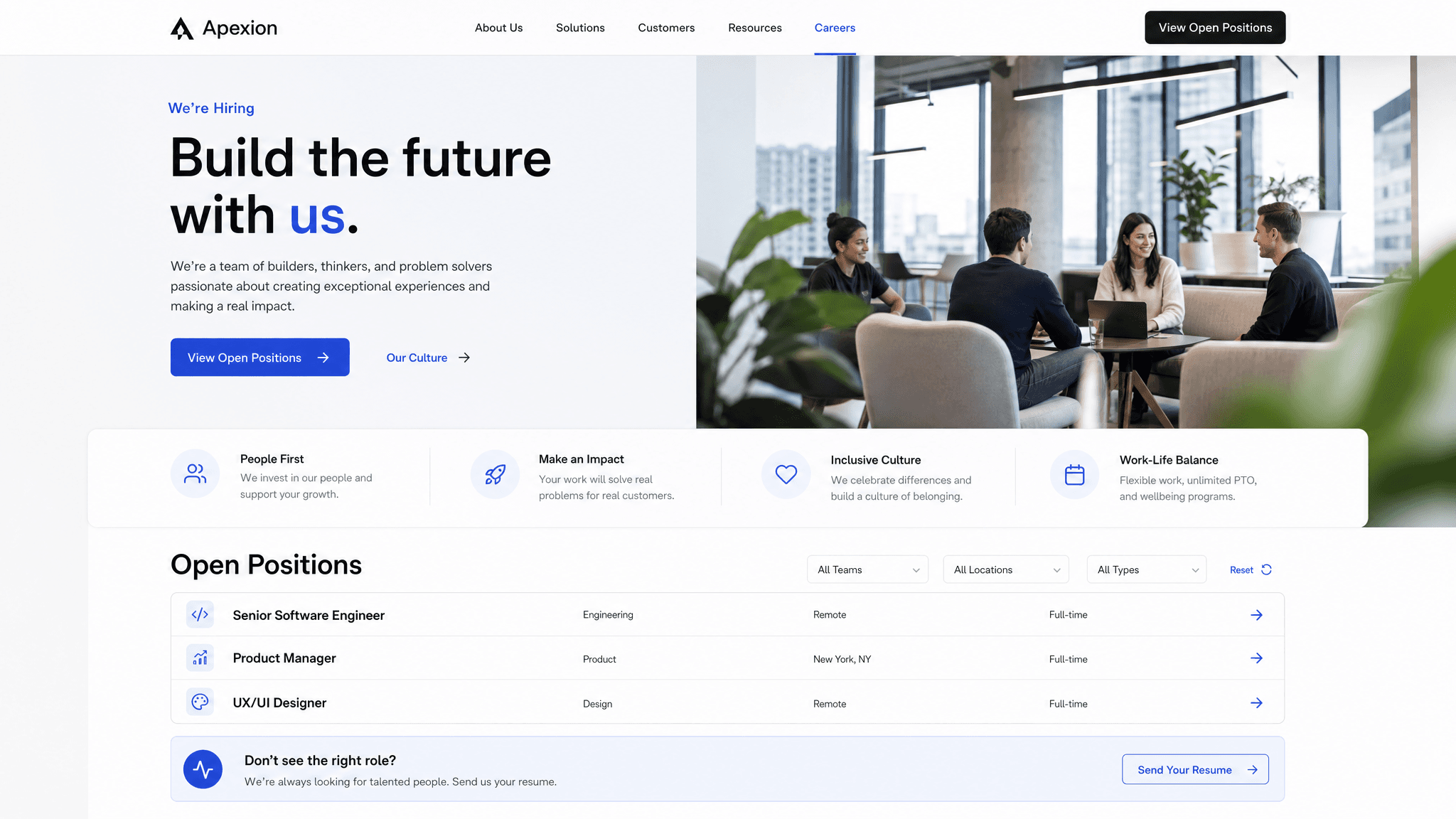 Hiring page