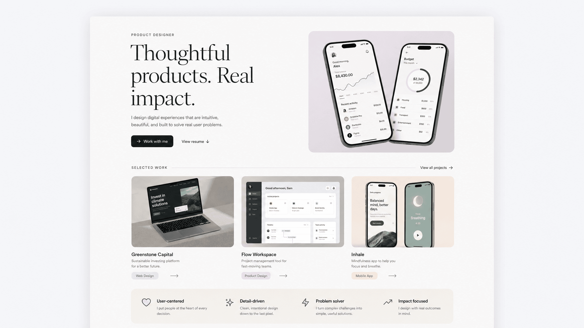 Portfolio page