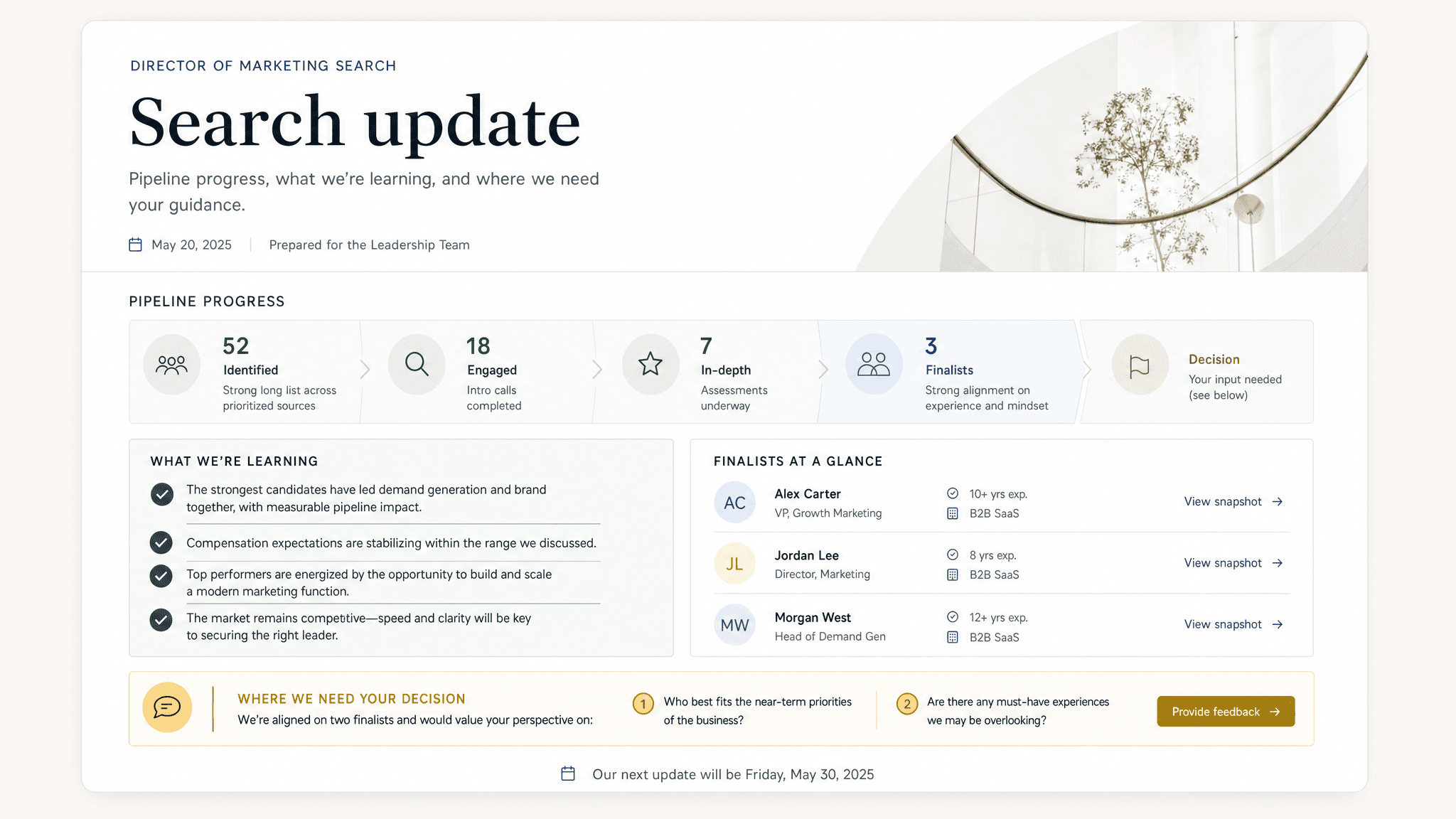 Search update
