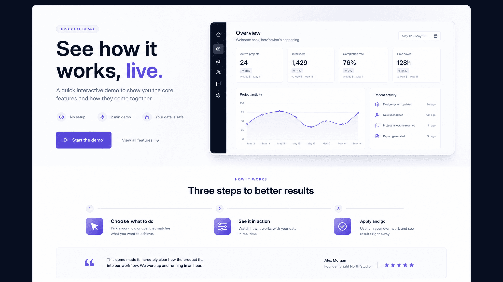 Product demo page