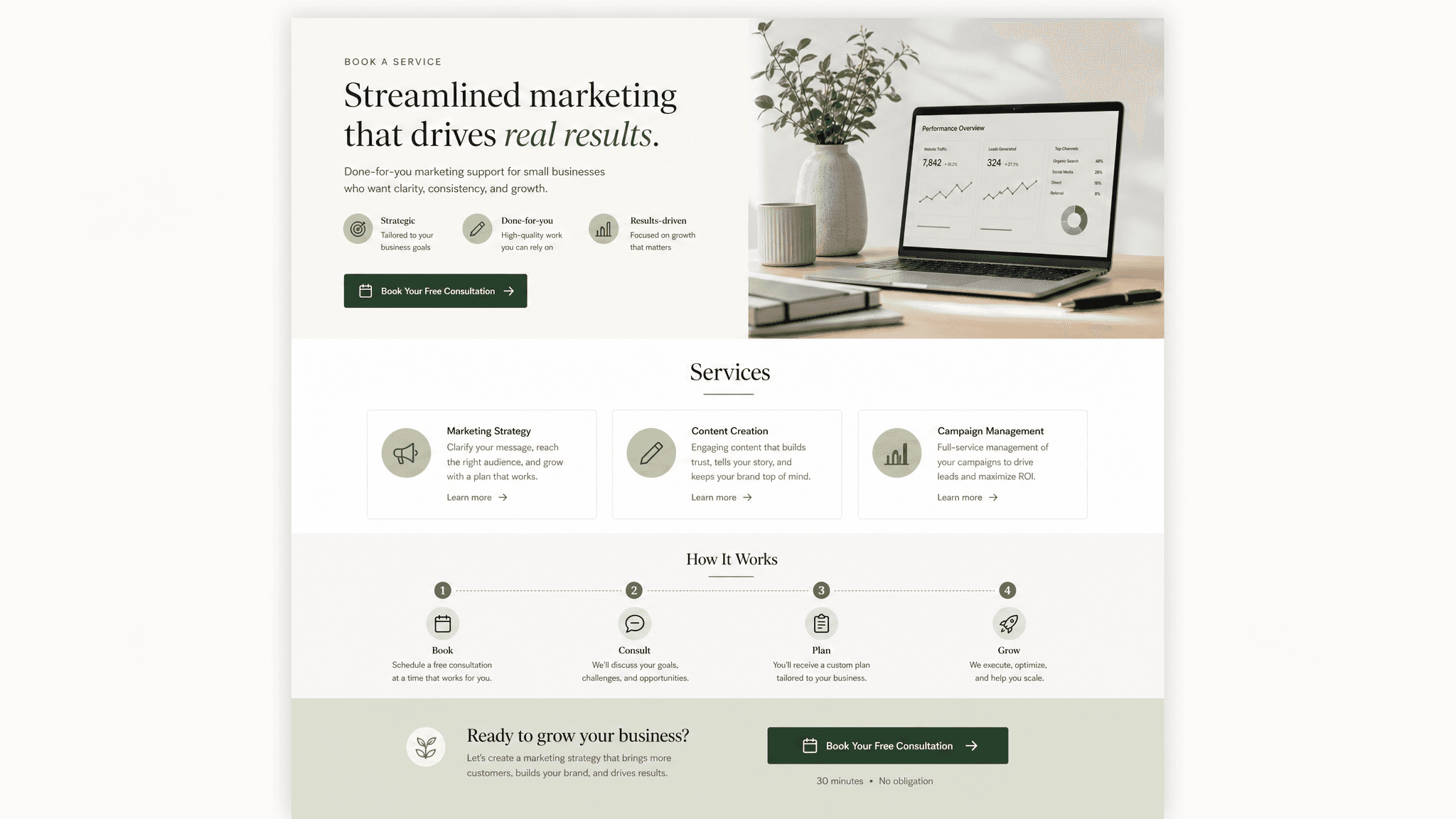 Service page