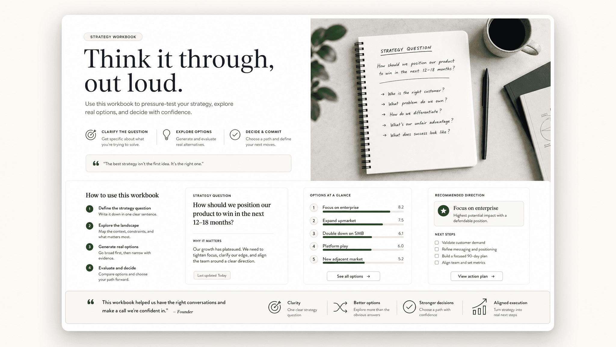 Strategy workbook