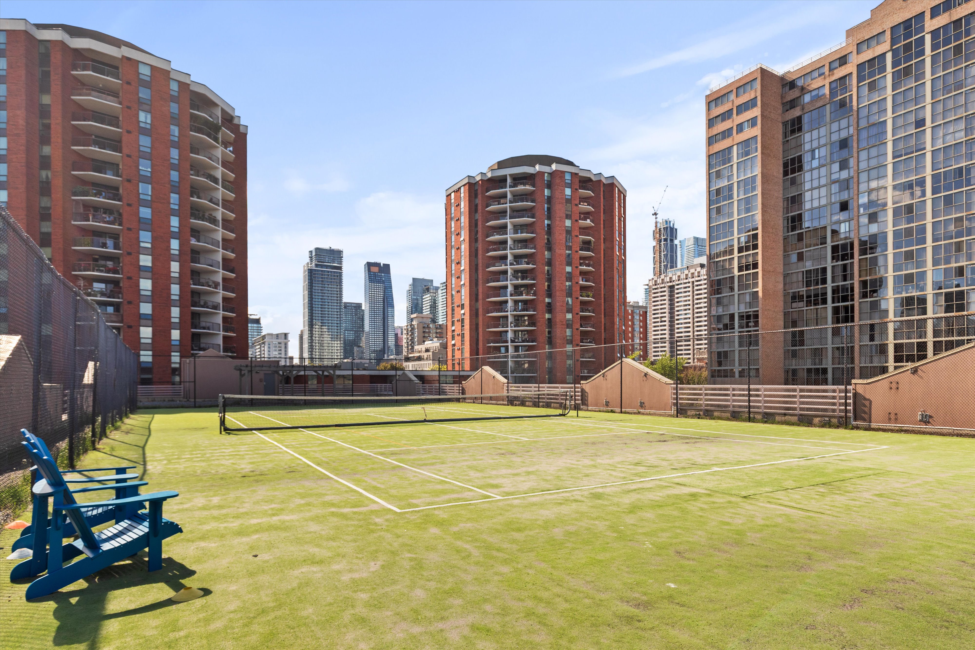 Rooftop tennis court